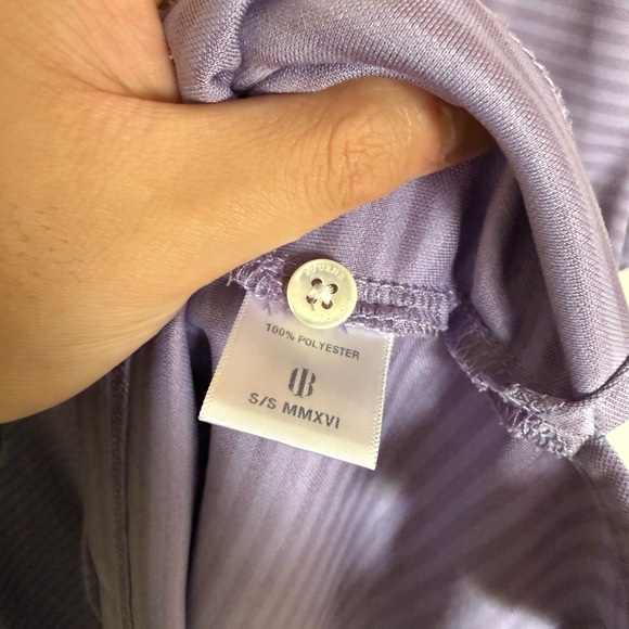 Men’s BRANDED Golf Holderness & Bourne Size Large Purple Striped Polo Shirt - Picture 7 of 7